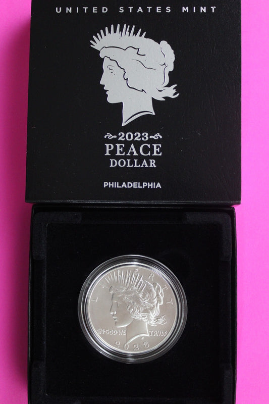 Gem Brilliant Uncirculated 2023 P Peace Silver Dollar 999 Fine Mint Box COA 6003