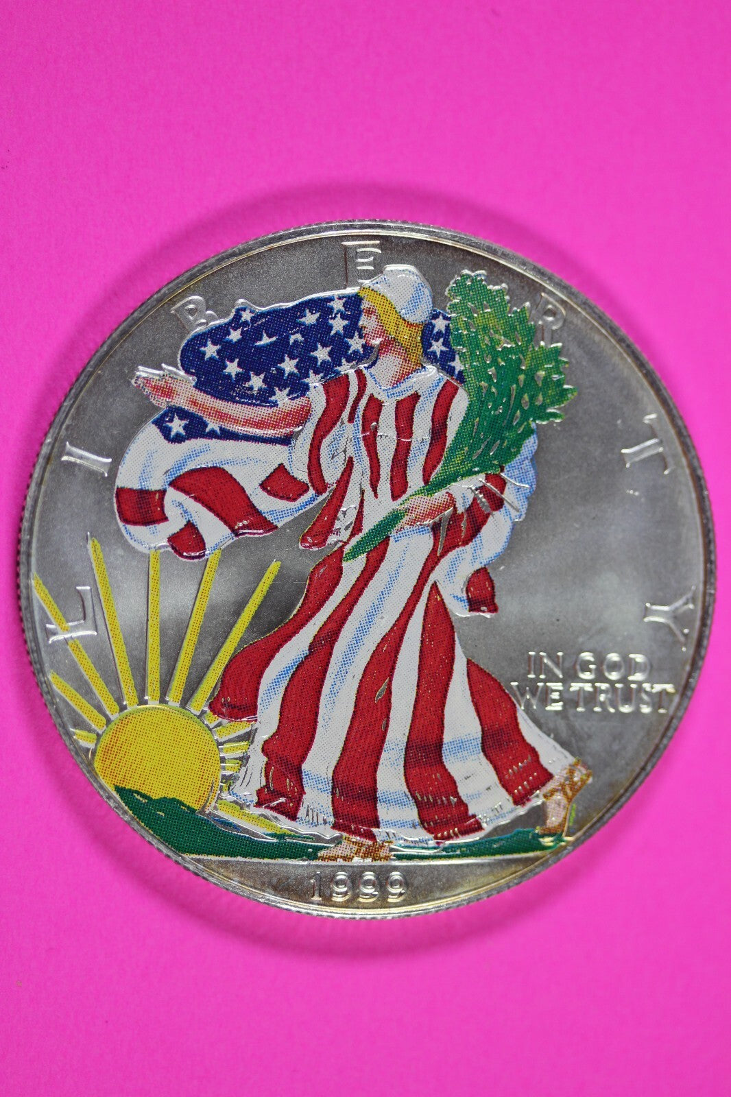 Colorized 1999 American Silver Eagle 1 Ounce .999 Fine Exact Coin Shown 153