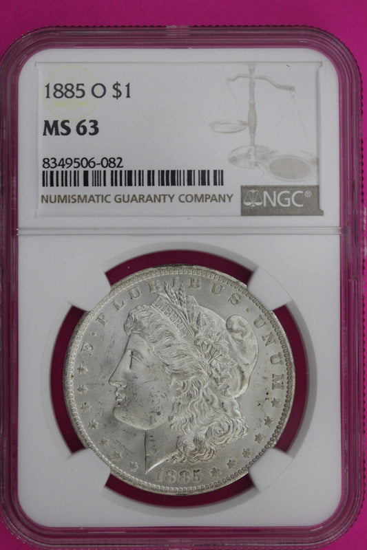 1885 O MS 63 Liberty Morgan Silver Dollar NGC Certified Graded Authentic 24