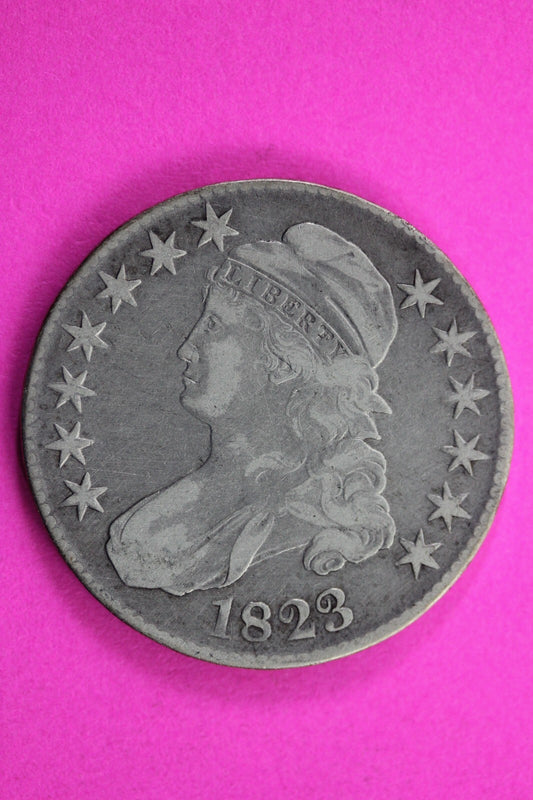 1823 Capped Bust Half Dollar Exact Coin In Pics Silver Rare Semi Key Date 15