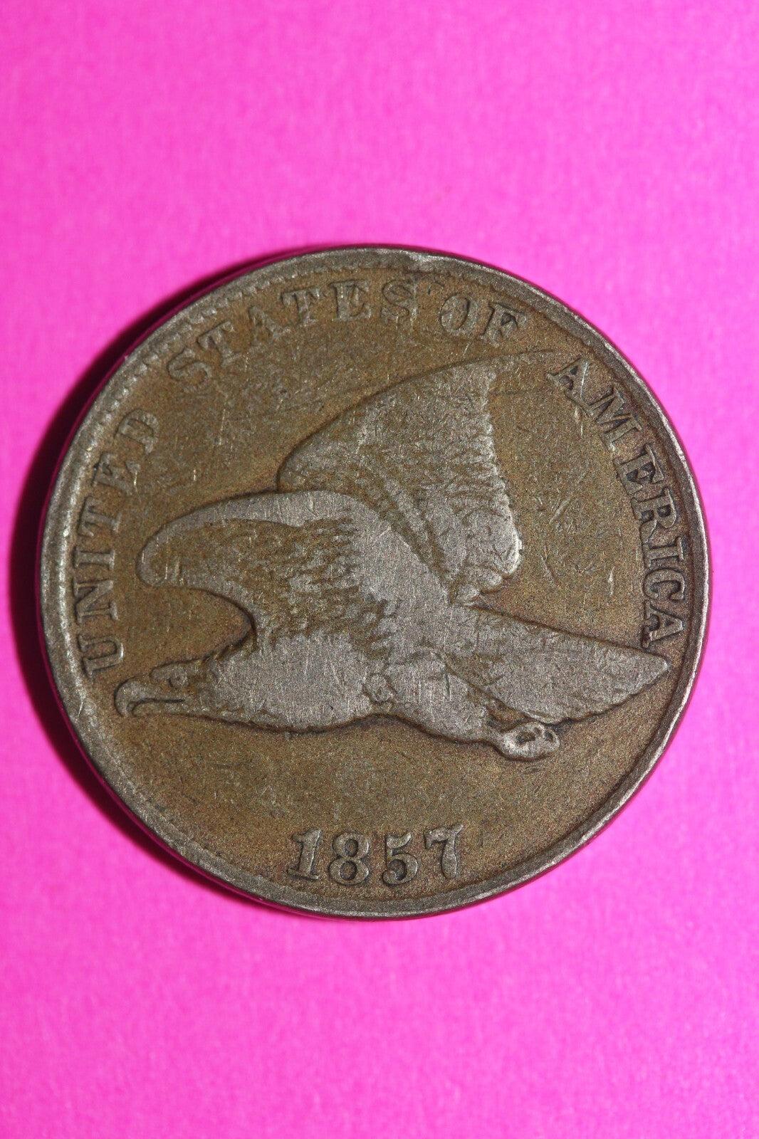 1857 Flying Eagle Cent Penny Exact Scarce Early Type Coin as Pictured 06