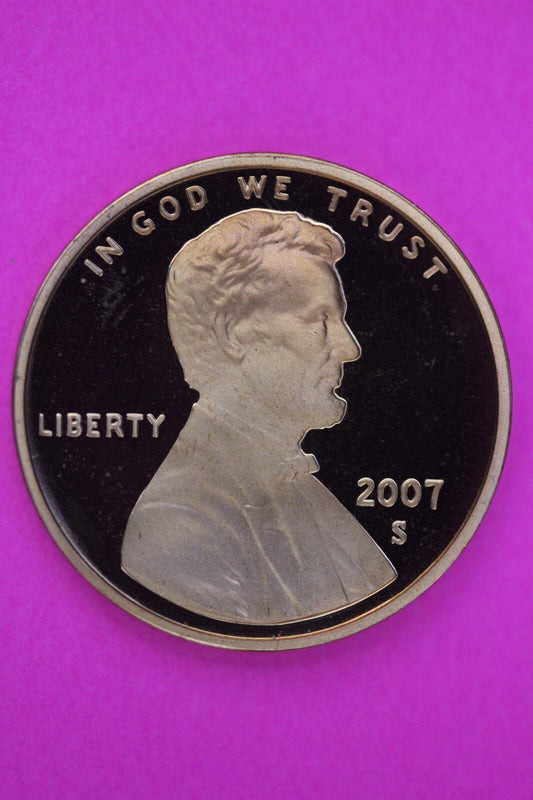 Gem Proof 2007 S Ultra Deep Cameo Lincoln Memorial Cent Same Coin In Pics TOM27