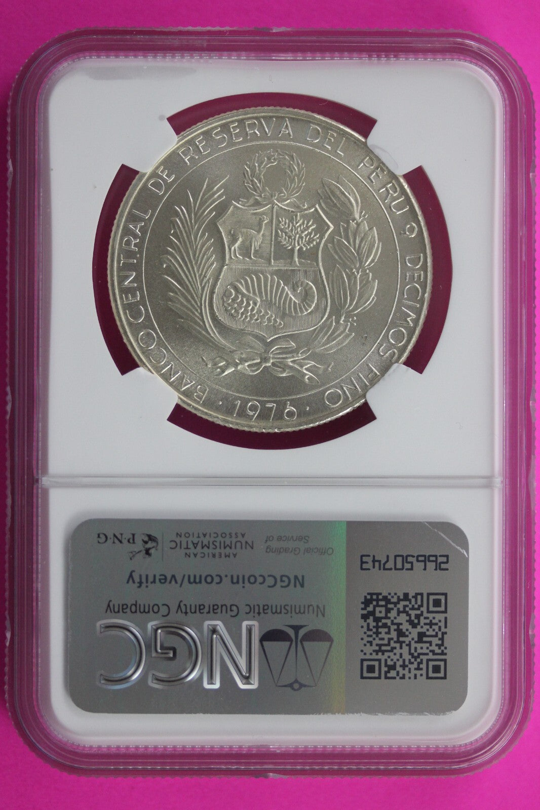 Top Pop 2 Known 1976 MS 68 Peru Battle Of Ayacucho 400S Silver Coin NGC Slab 531