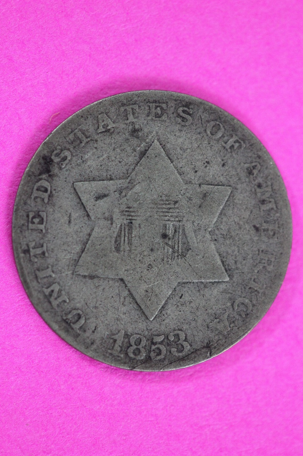 1853 Trime 3 Three Cent Silver Dime Exact Coin Shown In Pics Semi Key Date 86