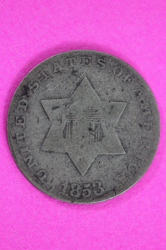1853 Trime 3 Three Cent Silver Dime Exact Coin Shown In Pics Semi Key Date 86