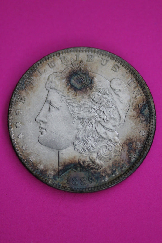 Toned High Grade 1889 P Morgan Liberty Silver Dollar Guaranteed Authentic 1821