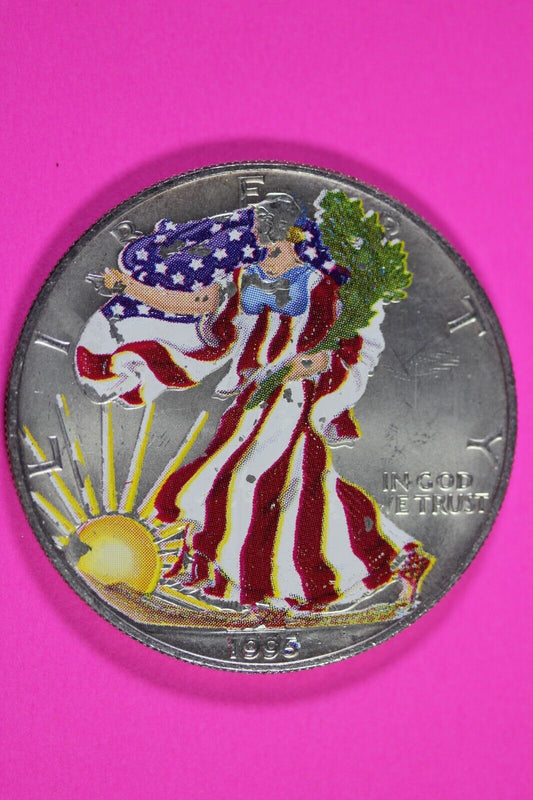 Colorized 1995 American Silver Eagle 1 Ounce .999 Fine Exact Coin Shown 173