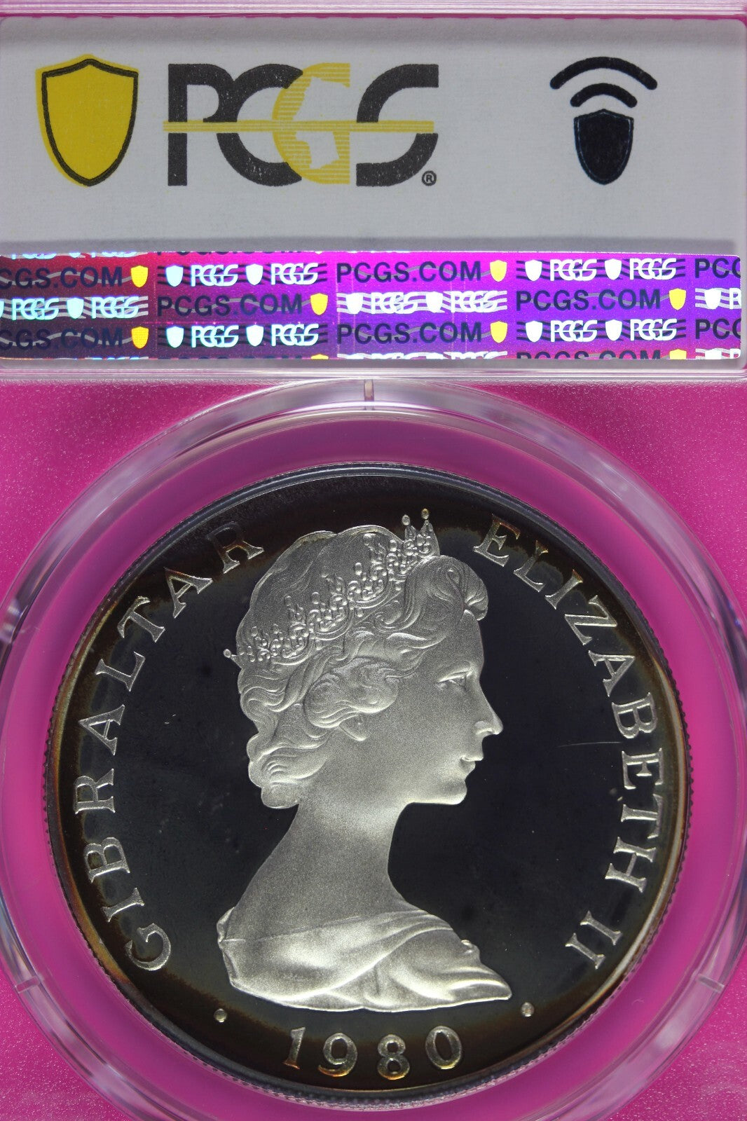 Toned 1980 PR 68 DCAM Crown Gibraltar  PCGS Queen Elizabeth 80th Birthday 521
