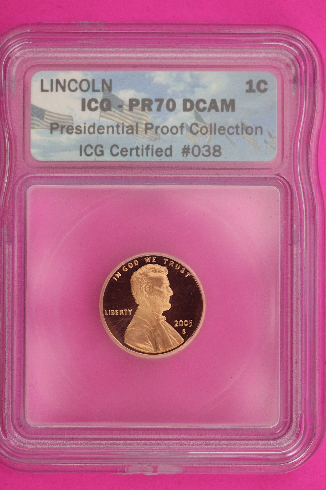 2005 S PR 70 Red Abraham Lincoln Memorial Cent DCAM ICG Certified Graded 1281