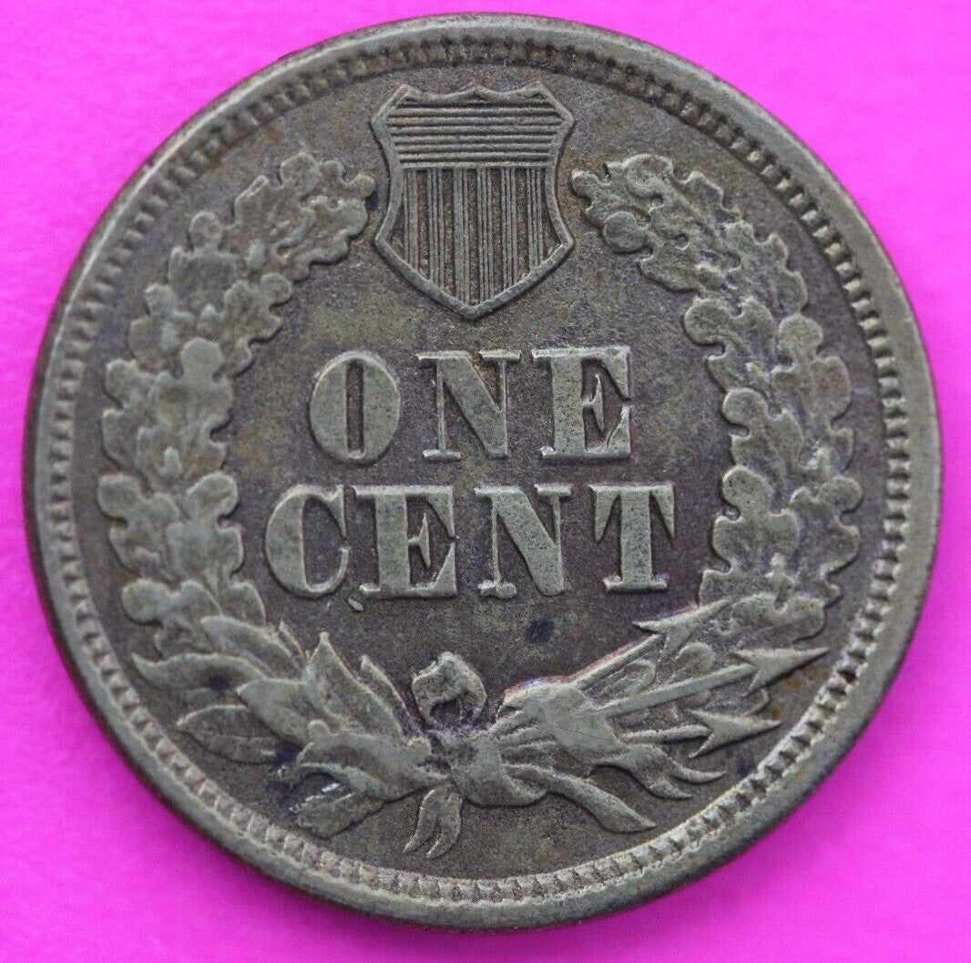 High Grade 1863 Copper Nickel Indian Head Cent Penny Scarce Semi Key Date 07