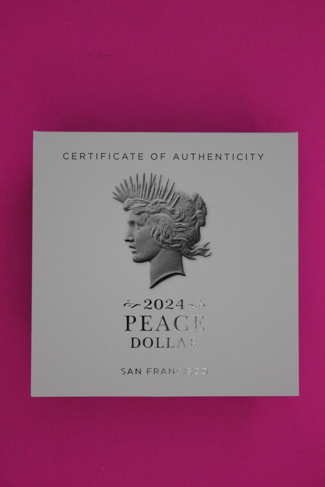 Gem Deep Cameo Proof 2024 S Peace Silver Dollar 999 Fine Mint Box & COA 6018