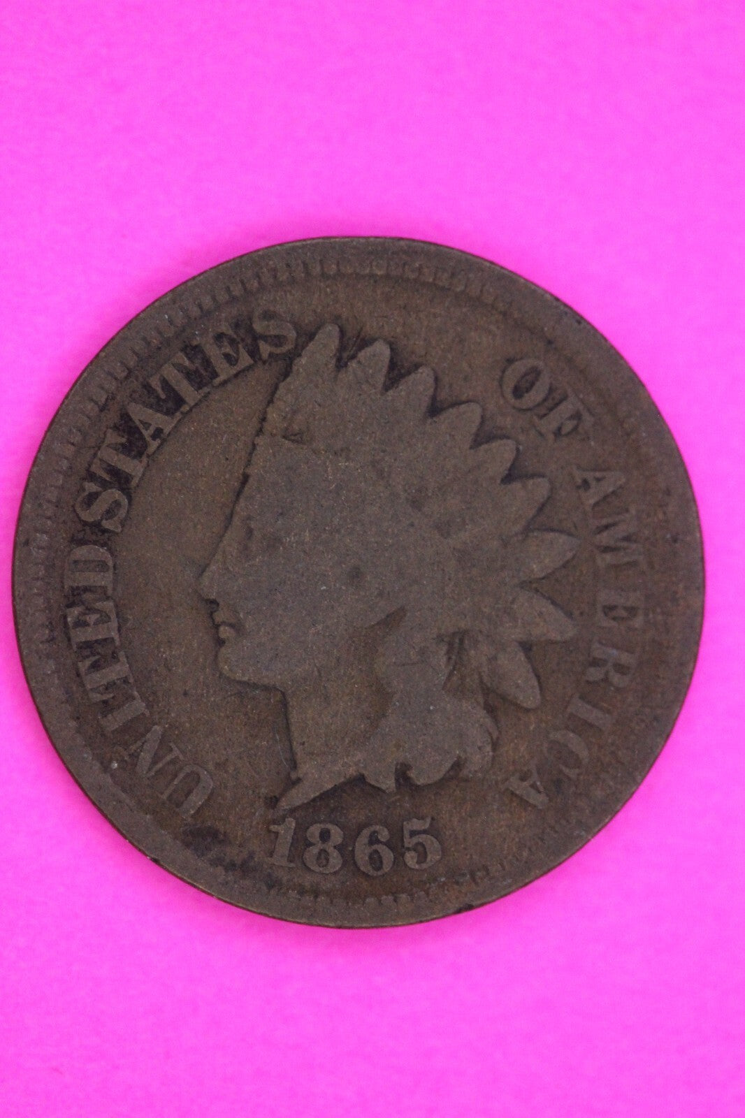 1865 Fancy 5 Indian Head Cent Penny Scarce Early Type Exact Coin Shown 330