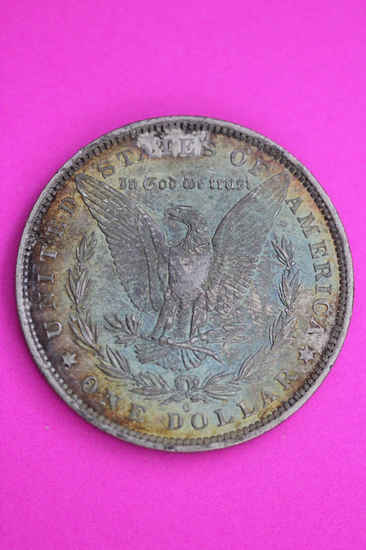 Rainbow Toned 1882 O Morgan Liberty Silver Dollar Guaranteed Authentic Coin 1009