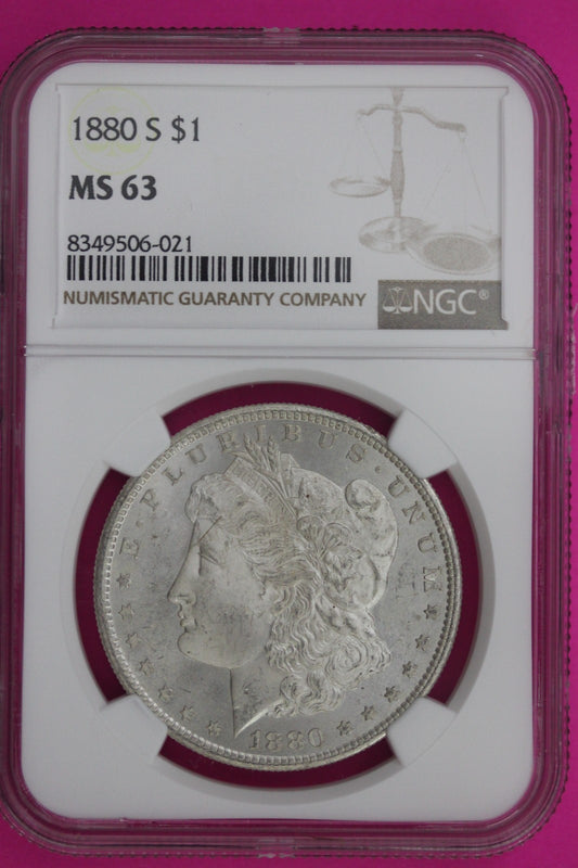 1880 S MS 63 Liberty Morgan Silver Dollar NGC Certified Graded Authentic 1028