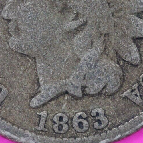 1863 Copper Nickel Indian Head Cent Penny Exact Early Type Coin Pictured 60
