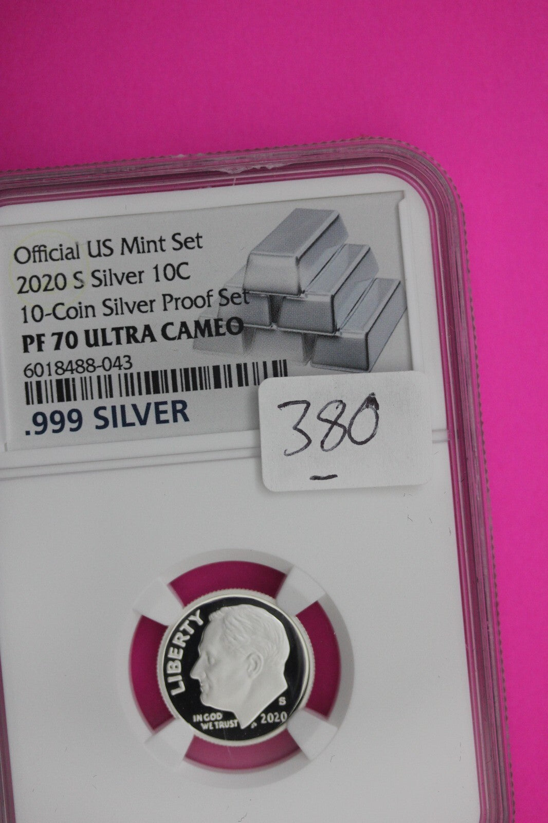 2020 S PF 70 Roosevelt Silver Dime NGC Graded From Official 10 Coin Mint Set 380