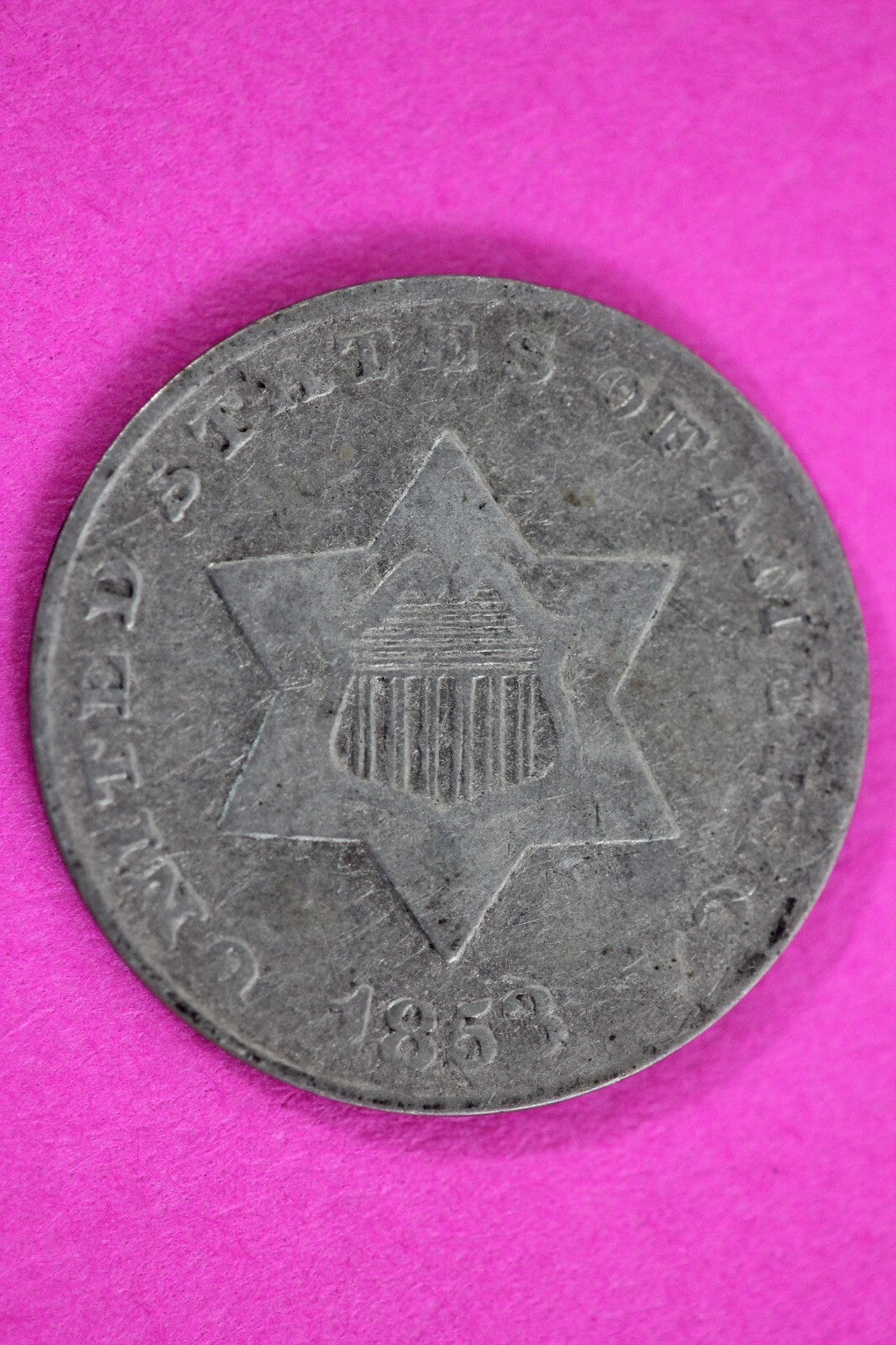 1853 Trime 3 Three Cent Silver Dime Exact Coin Shown In Pics Semi Key Date 113