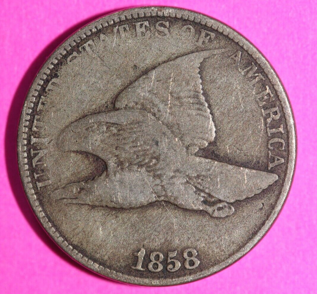 1858 Flying Eagle Cent Penny Exact Scarce Early Type Exact Coin as Pictured 47