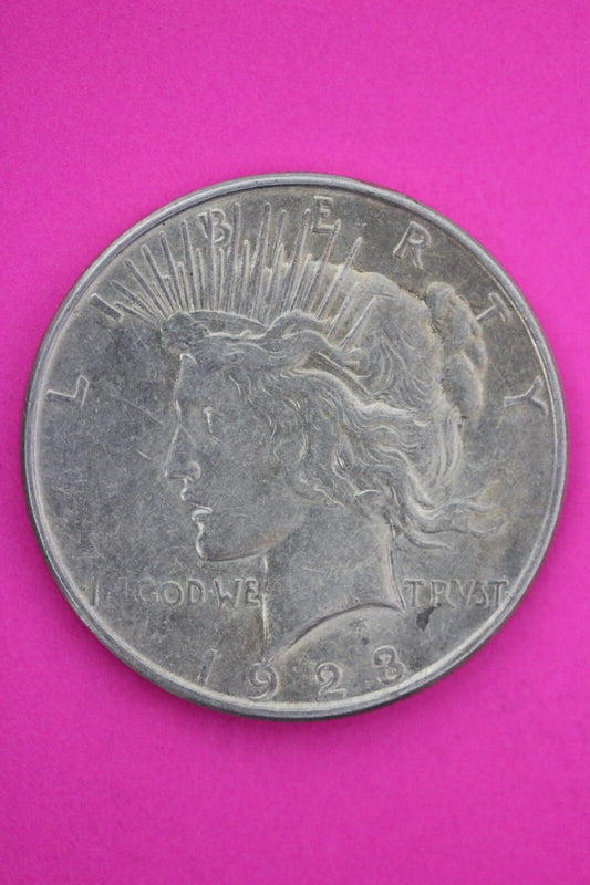 High Grade 1923 D Liberty Peace Silver Dollar Denver Mint Semi Key Coin 134
