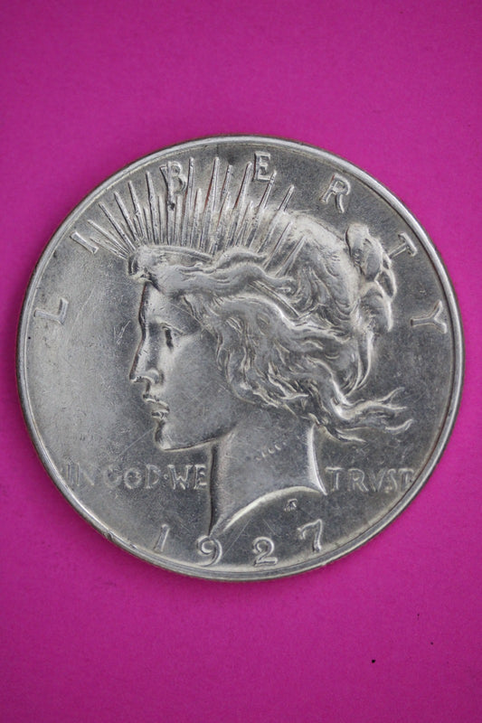 1927 S Peace Lady Liberty Semi Key Date Silver Dollar Guaranteed Authentic 2693