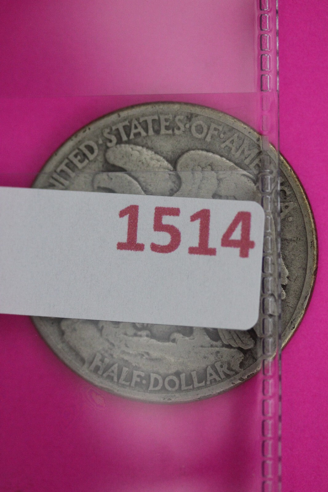 1943 P Walking Liberty Missing Initials Silver Half Dollar Authentic Coin 1514