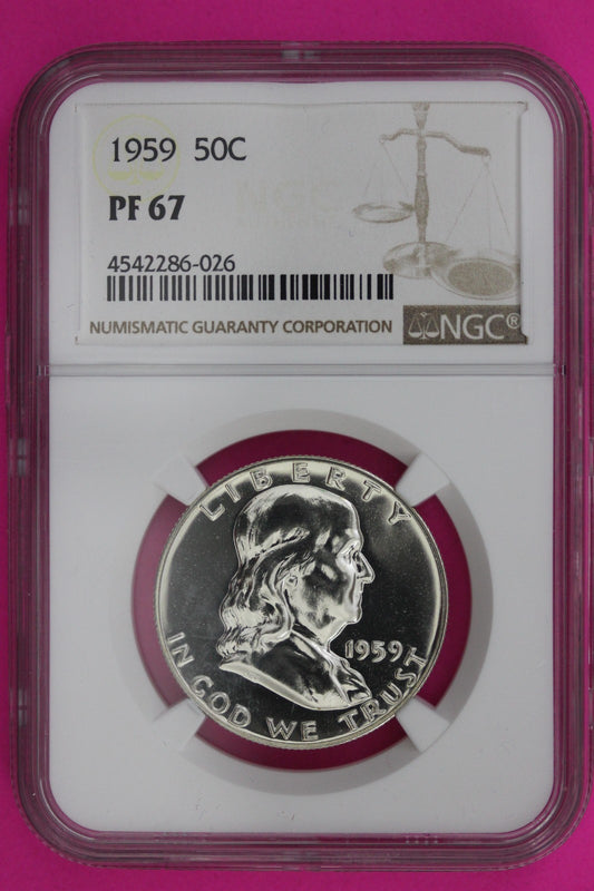 1959 PF 67 Ben Franklin Half Dollar NGC Graded Certified Authentic Slab 1339