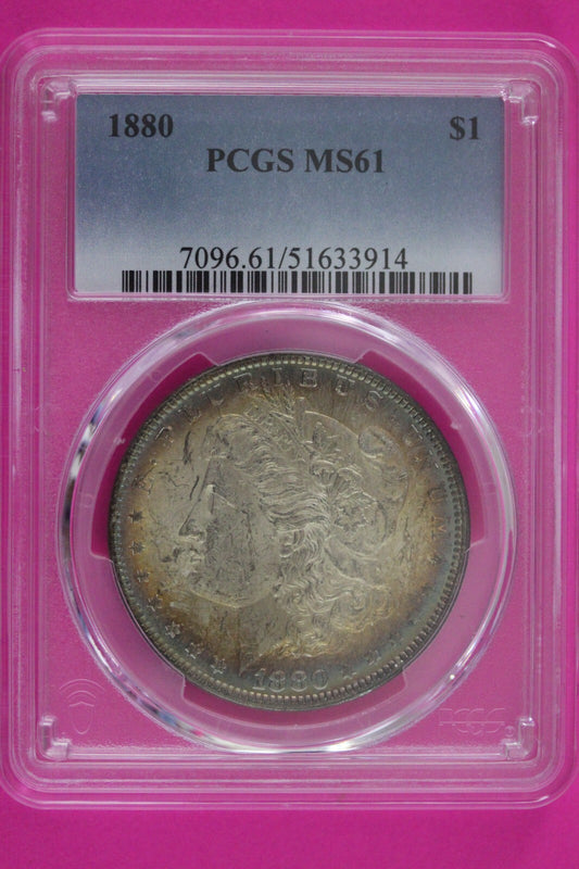 Toned 1887 P MS 61 Liberty Morgan Silver Dollar PCGS Certified Graded Slab 1087