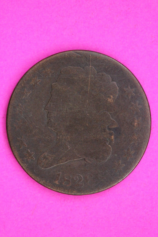 1826 Half Cent Classic Liberty Head Guaranteed Authentic & Genuine Coin 1519