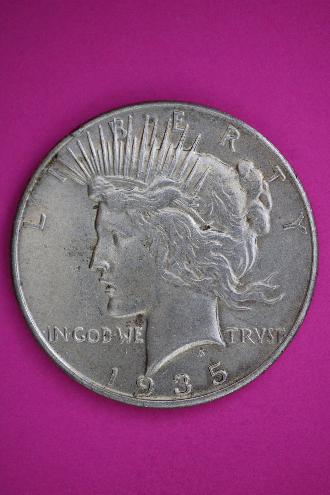 1935 P Peace Lady Liberty Semi Key Date Silver Dollar Guaranteed Authentic 2719
