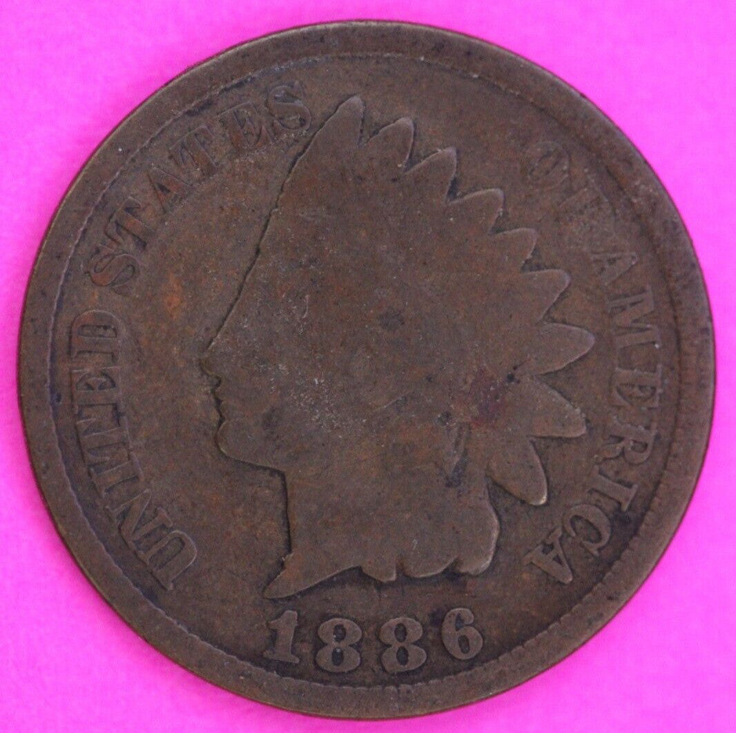 1886 Type 2 Indian Head Cent Penny Scarce Early Type Exact Coin Shown 318