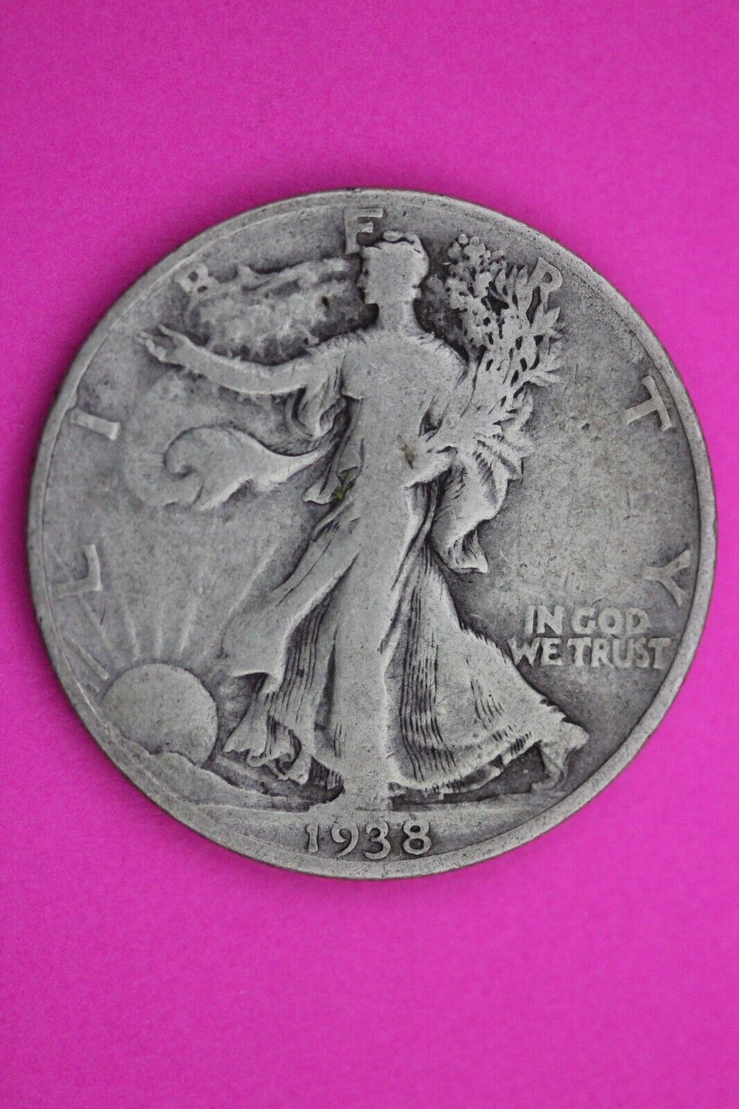 1938 D Walking Liberty Half Dollar Scarce Semi Key Date Silver Walker Coin 0008