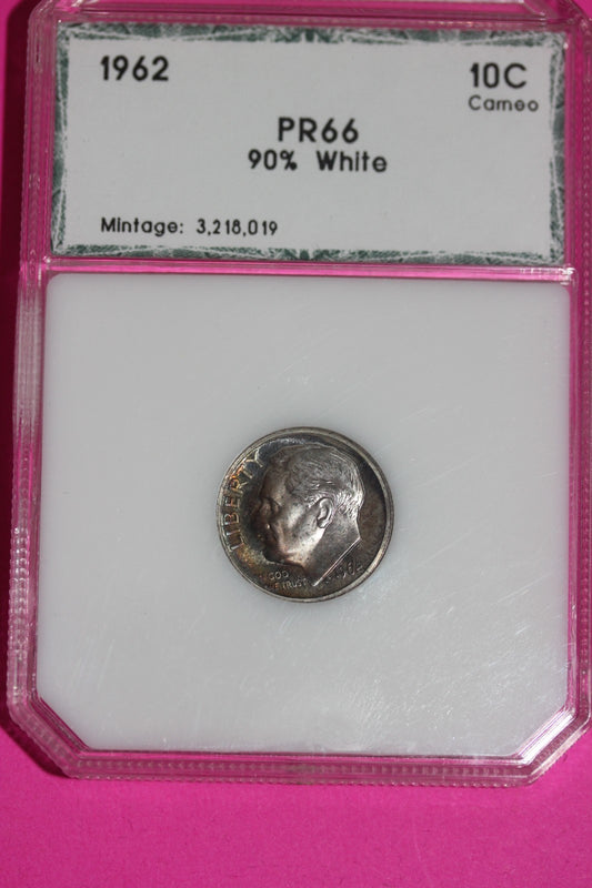 Toned 1962 Proof Silver Roosevelt Dime Guaranteed Authentic & Genuine 1244