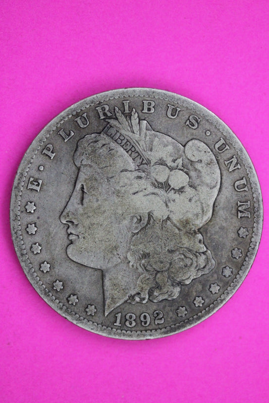1892 S Morgan Lady Liberty Semi Key Date Silver Dollar Coin Authentic 1595
