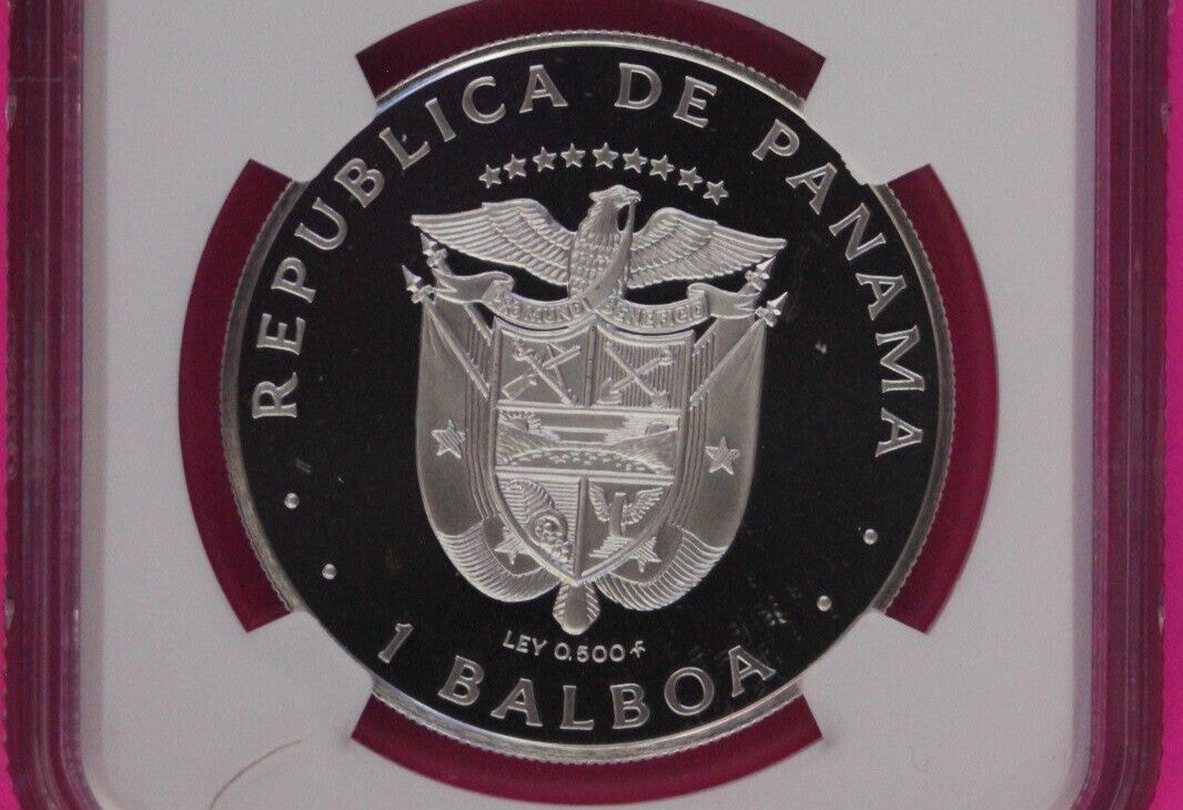 1981 Panama PF 69 Ultra Cameo Proof Silver Balboa NGC Certified Graded Slab 1006