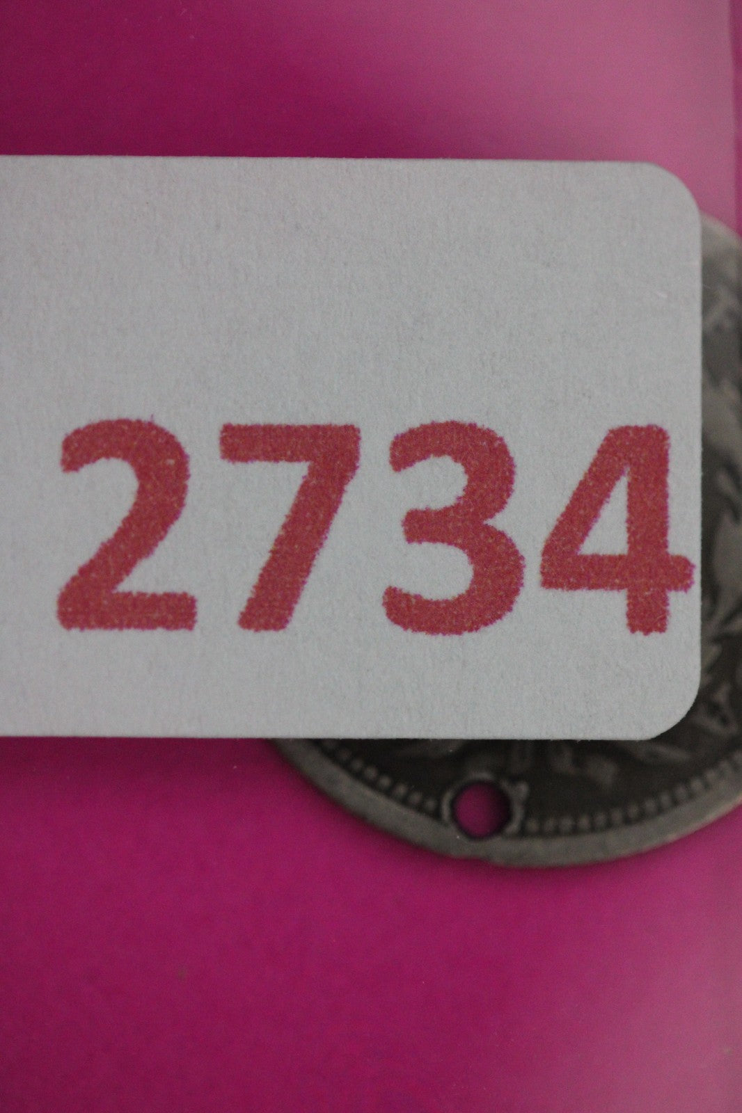 1853 P Seated Half Dime Silver Exact Coin Shown Filler Damaged Holed Bent 2734