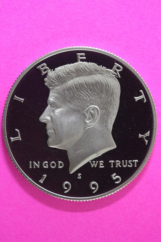 Gem Proof 1995 S Clad Kennedy Half Dollar Deep Cameo Same Coin In Pics TOM 01