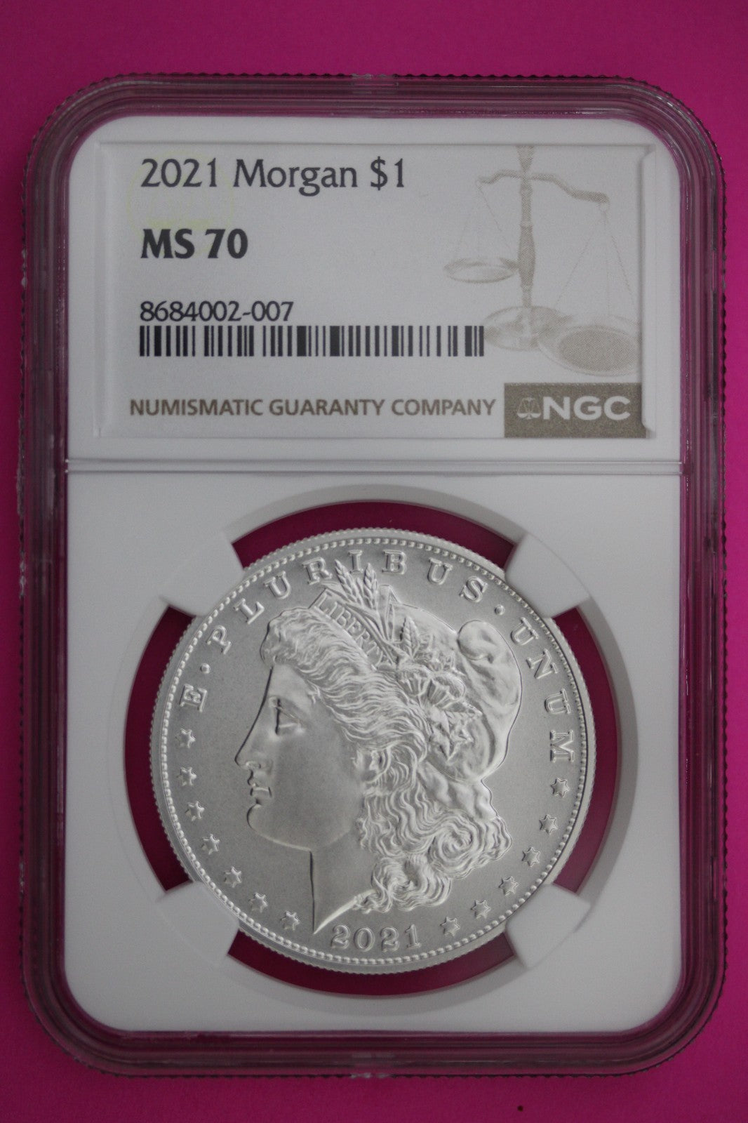 2021 P MS 70 Morgan Silver Dollar NGC Authentic Certified Graded Coin  Slab 143