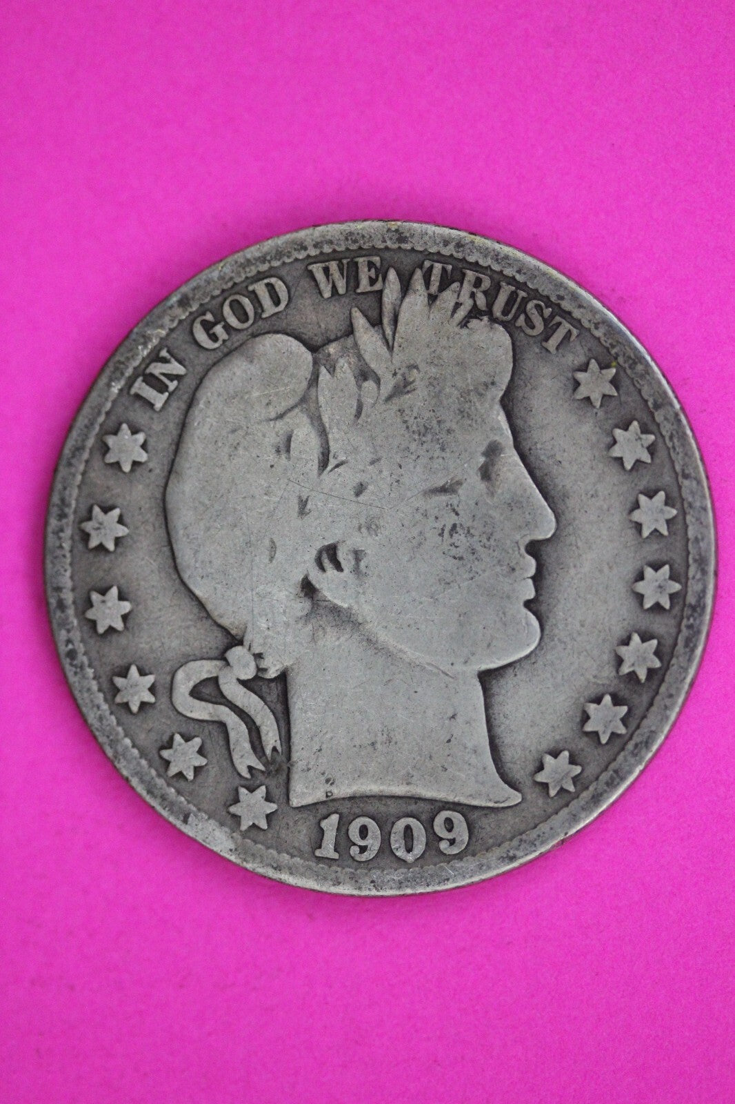 1909 Inverted S Barber Liberty Half Dollar Silver Coin Guaranteed Authentic 1485