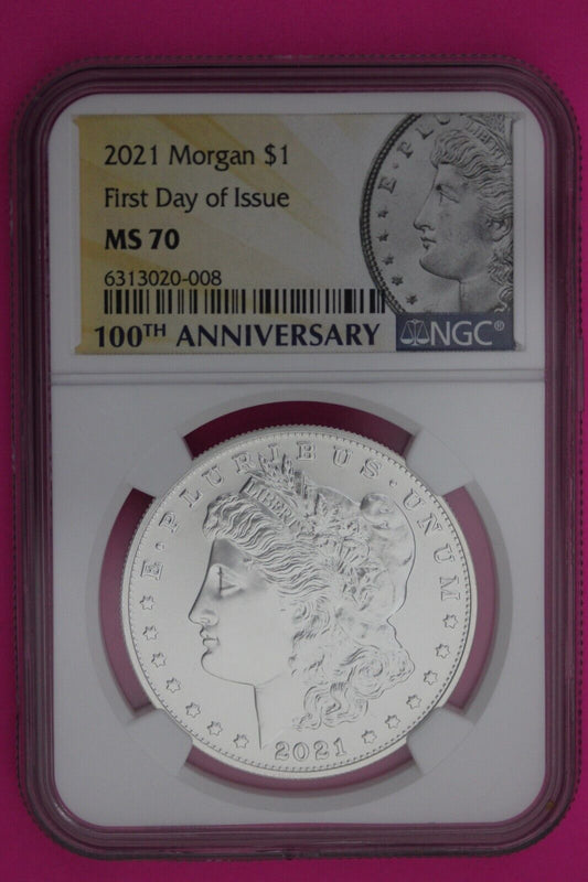 Rare 2021 P MS 70 Morgan Silver Dollar NGC Graded Certified Slab 1rst Day 641