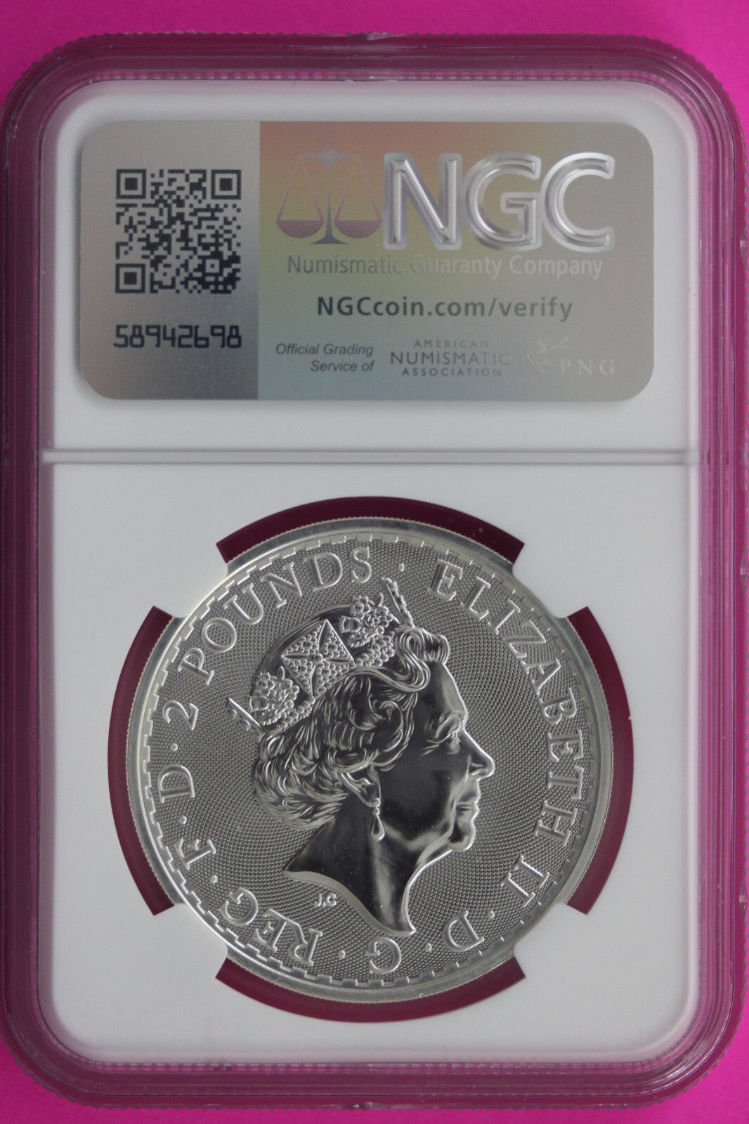 2017 MS 69 Great Britain £2 Britannia 20th Anniversary Privy NGC Graded Slab 721