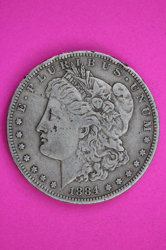 1884 S Morgan Lady Liberty Silver Dollar Guaranteed Authentic & Genuine 1756