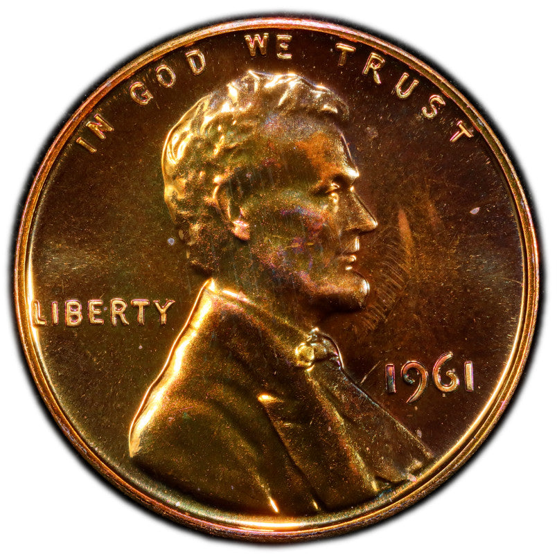 Toned 1961 PR 67 RB Abraham Lincoln Memorial Cent PCGS Graded Certified Slab 419