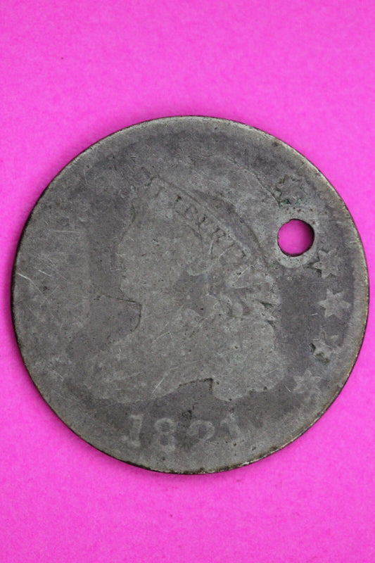 1821 Bust Capped Dime Lady Liberty Silver Coin Guaranteed Authentic Genuine 1375