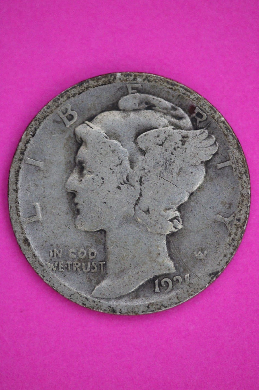 1921 P Mercury Liberty Dime Silver Coin Guaranteed Genuine American Seller 2560