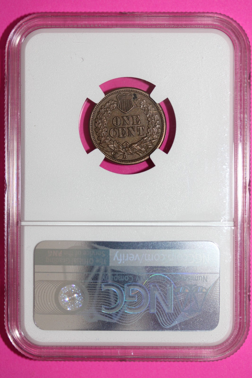 1860 Indian Head Cent Penny AU Details Rev Scratched NGC Certified Authentic 901