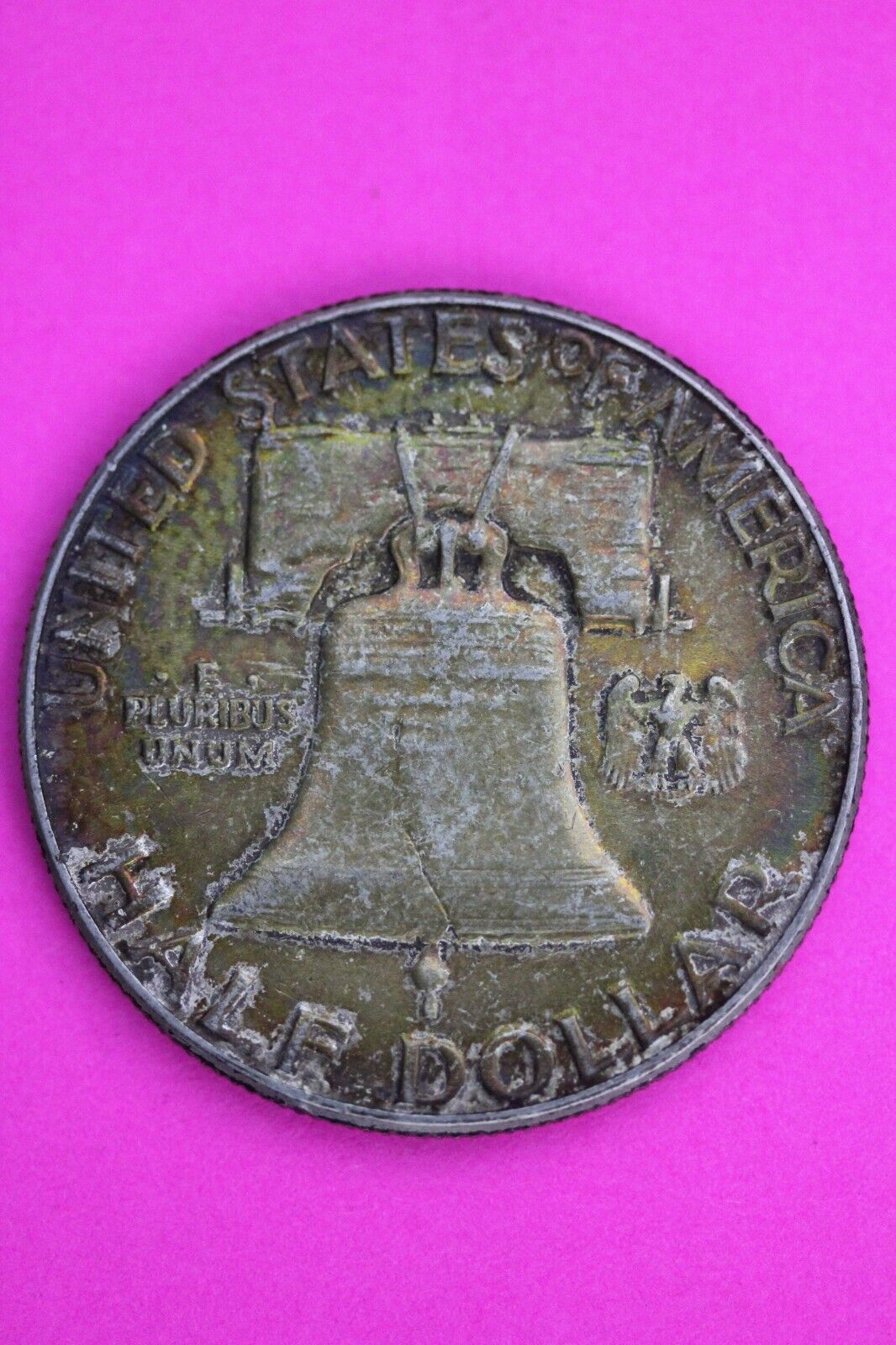 High Grade Toned 1963 P Ben Franklin Silver Half Dollar Exact Coin Shown 06