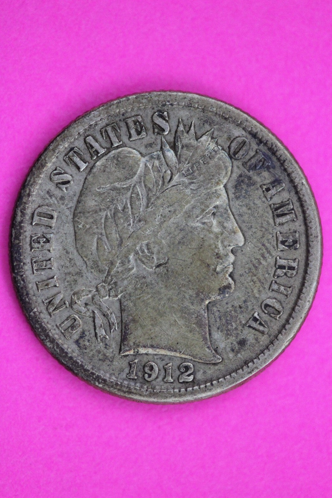 High Grade 1912 D Barber Liberty Dime Semi Key Date Silver Coin Philadelphia 12