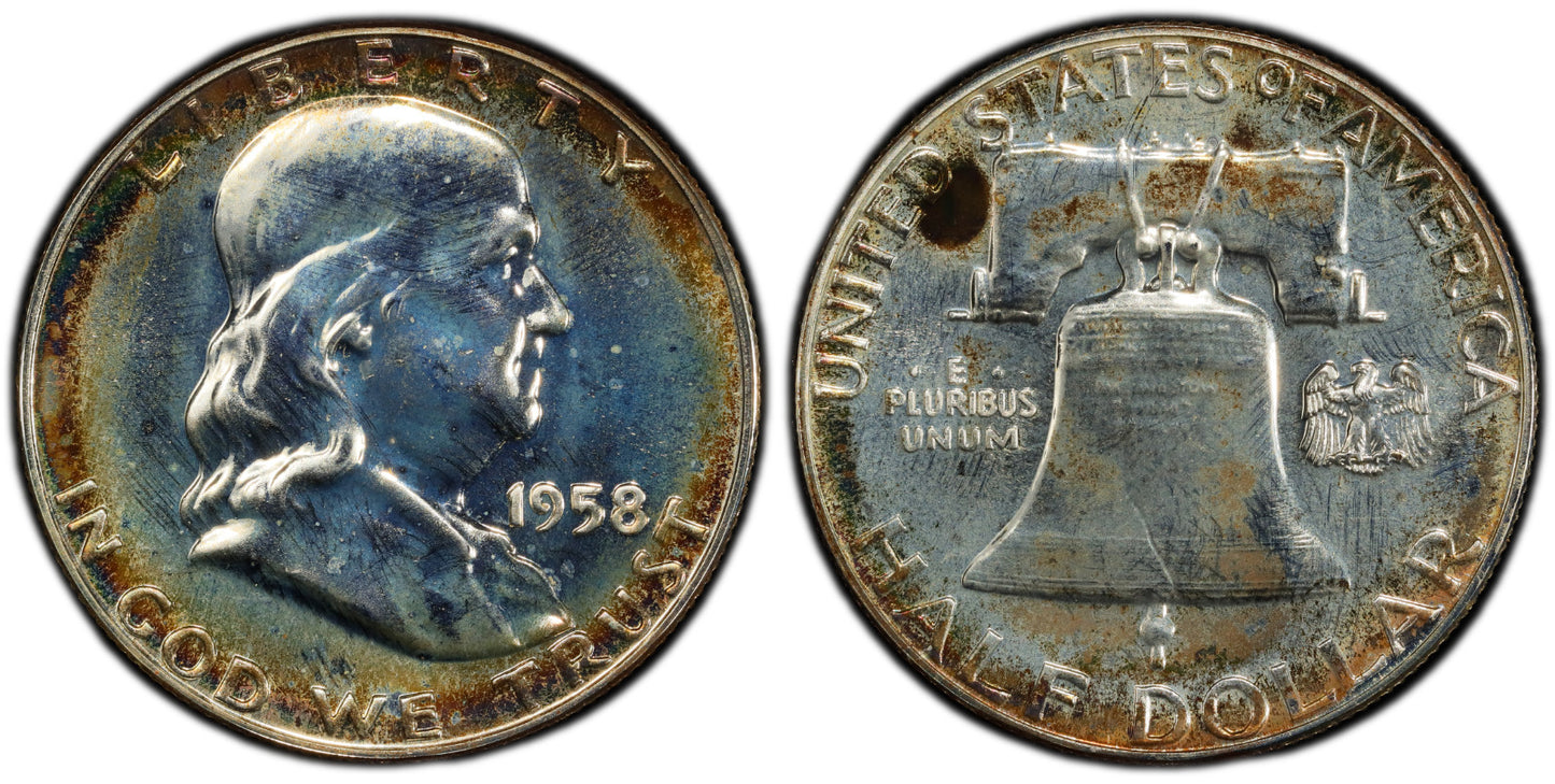 Toned 1958 PR 65 Ben Franklin Half Dollar NGC Certified Graded Authentic 362