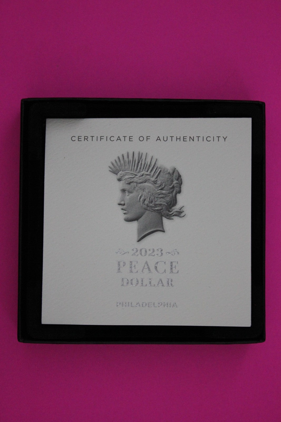 Gem Brilliant Uncirculated 2023 Peace P Silver Dollar 999 Fine Mint Box COA 6109