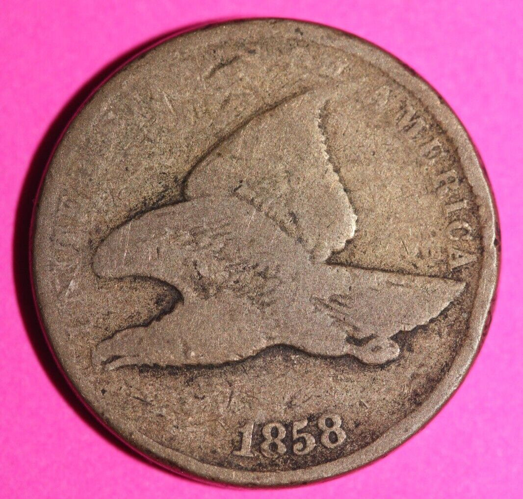 1858 Flying Eagle Cent Penny Exact Scarce Early Type Exact Coin as Pictured 145